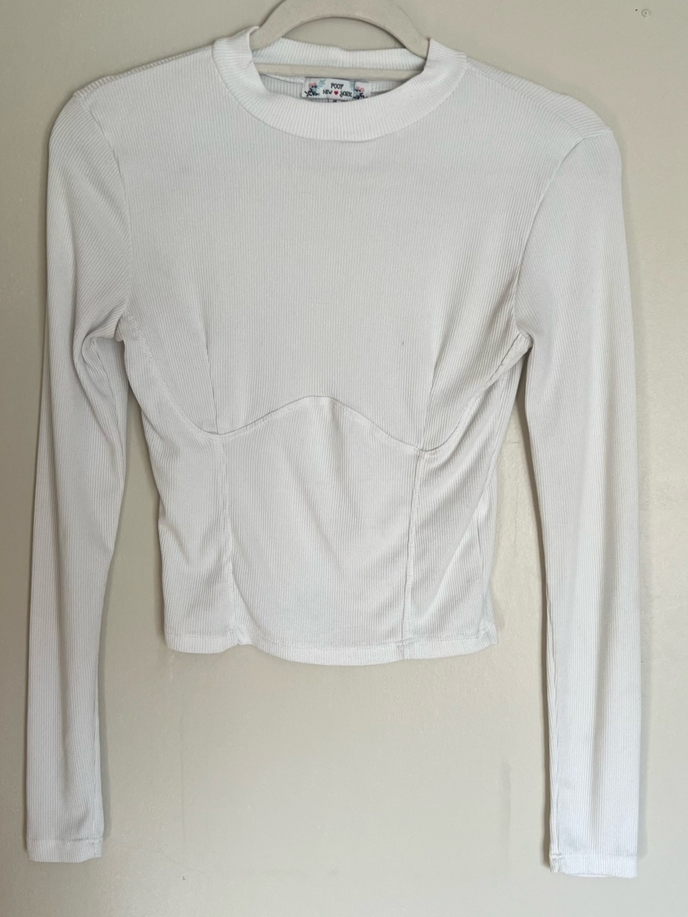 Women's White Long Sleeve Top